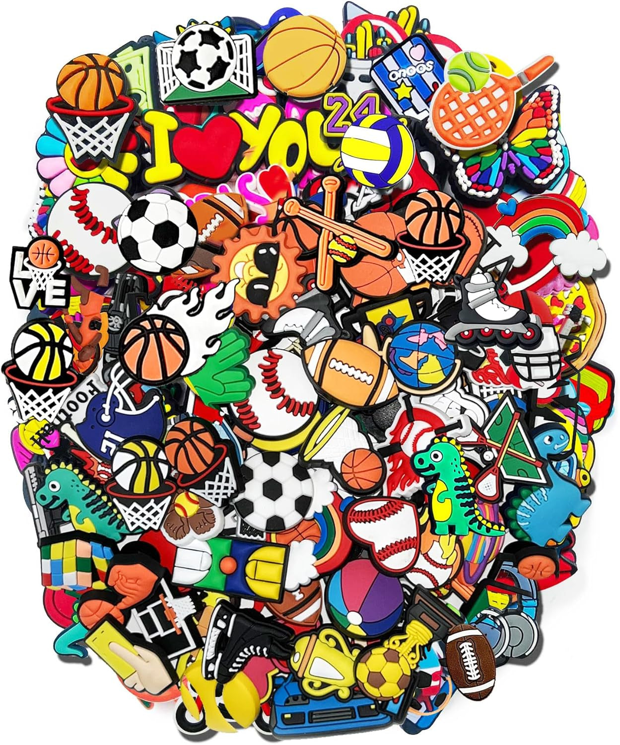Assorted PVC Charms Set - 30 Packs of 150 and 1000 Pieces for Boys, Teens, and Adults - Ideal for Birthday Gifts and Party Favors