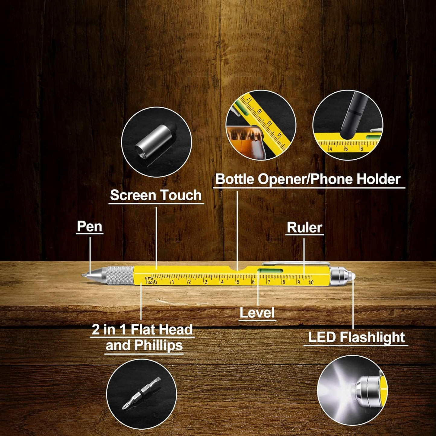 9-in-1 Multitool Pen: Ideal Valentine's Day Gifts for Him, Perfect for Boyfriends, Dads, and Men Who Appreciate Unique Gadgets