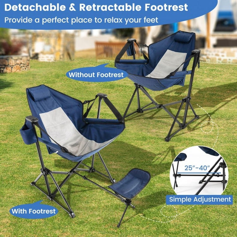Hammock Camping Chair with Adjustable Footrest and Portable Carrying Bag