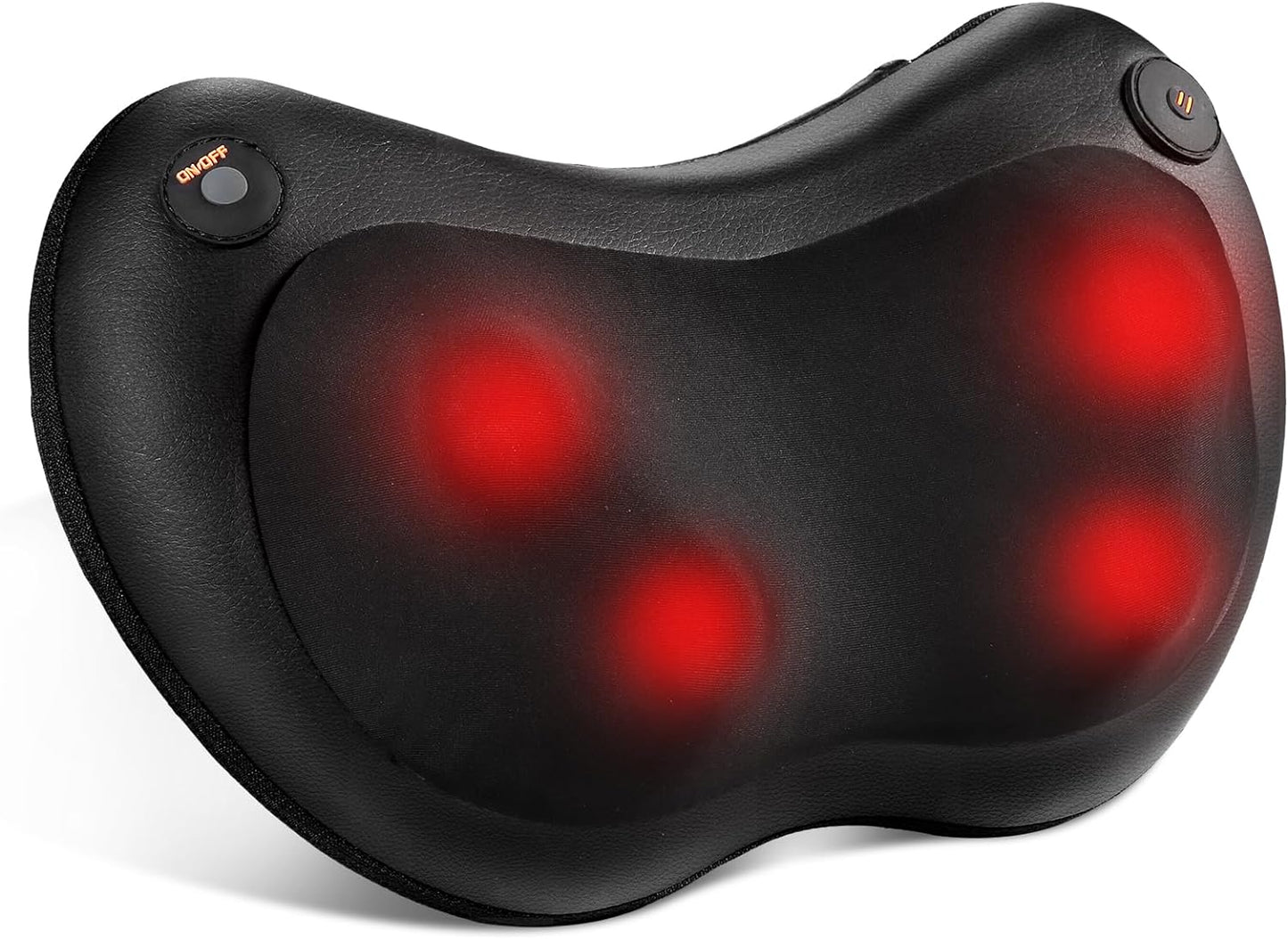 3D Deep Tissue Neck and Back Massager Pillow with Heat for Pain Relief and Relaxation, (Black)
