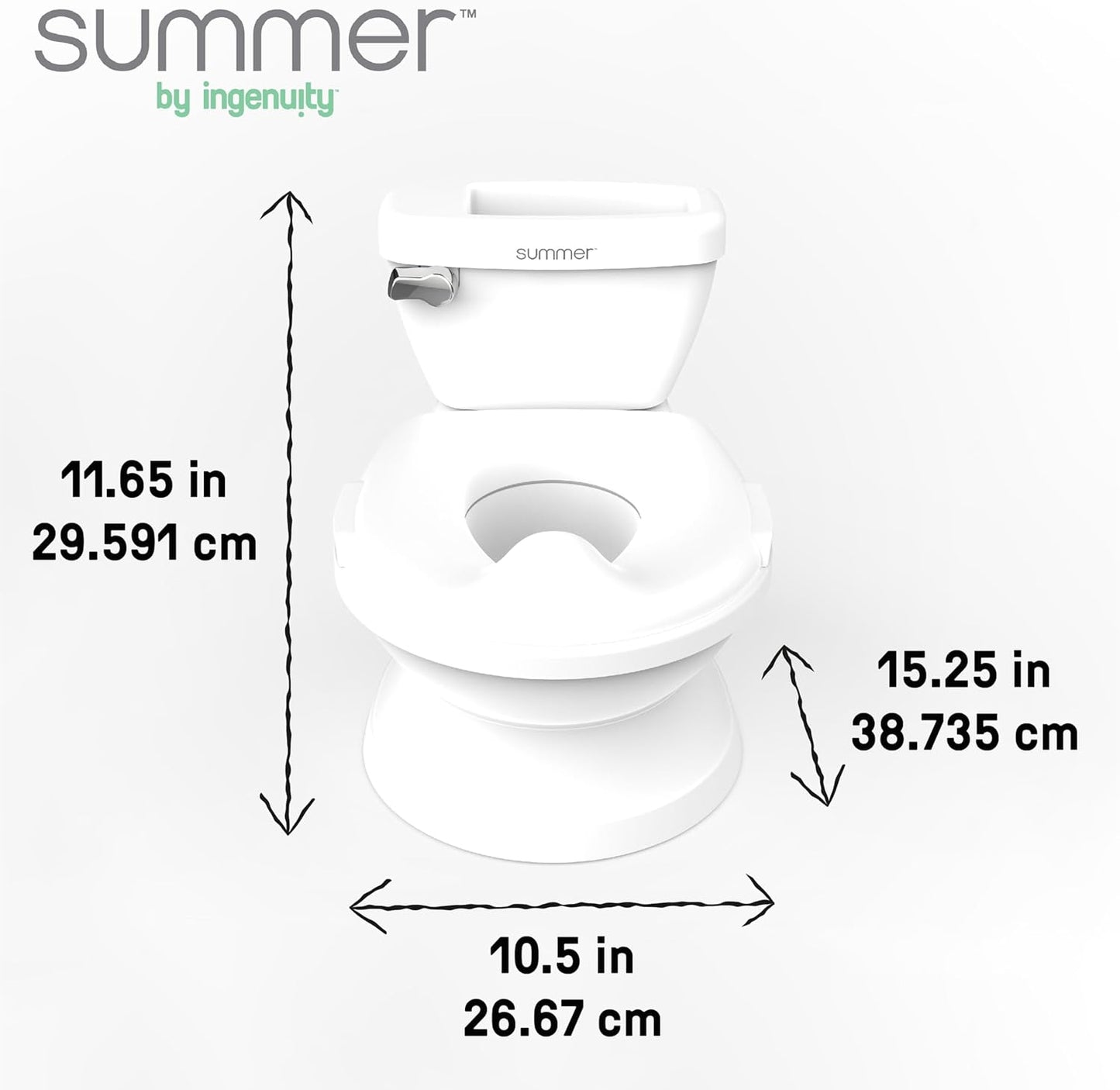 Summer My Size Potty Pro (White) – Realistic Potty Training Toilet with Easy Clean Design and Authentic Flushing Sound