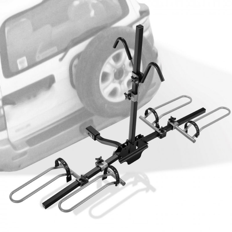 Hitch-Mounted Bike Rack for Two Bikes - Compatible with 1-1/4 Inch and 2 Inch Receivers