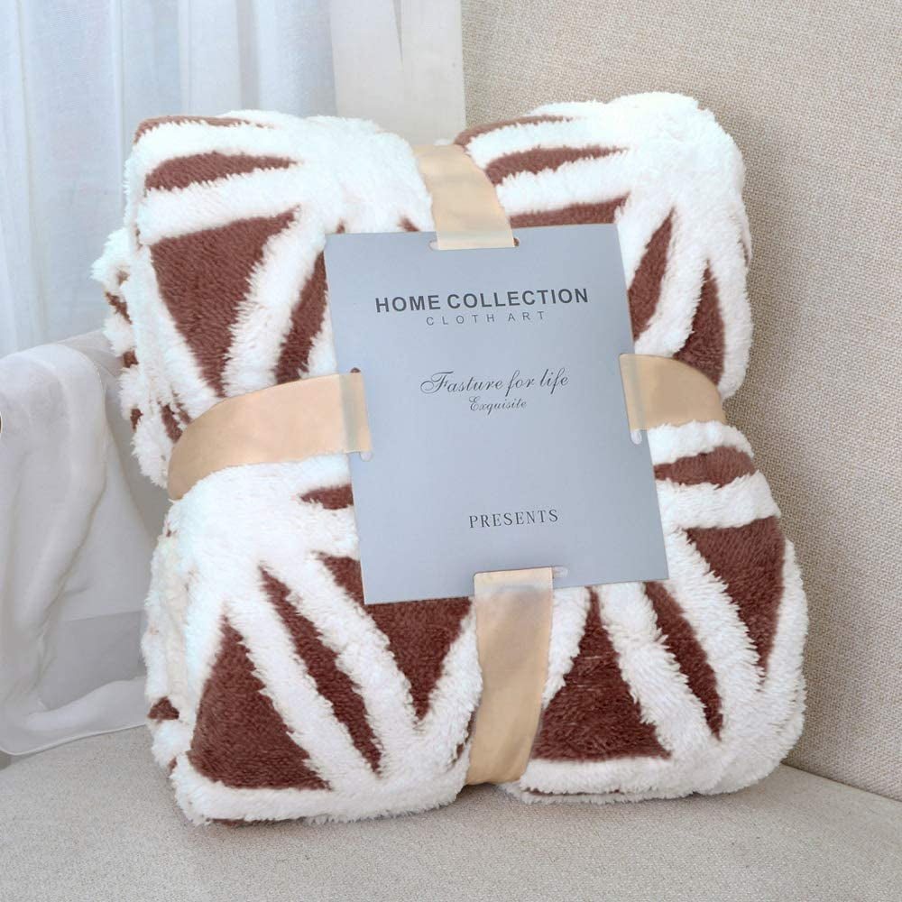 Dual-Sided Sherpa Fleece Throw Blanket - Soft and Cozy Bed Blanket for Couch and Sofa (Grey, 51" x 63")