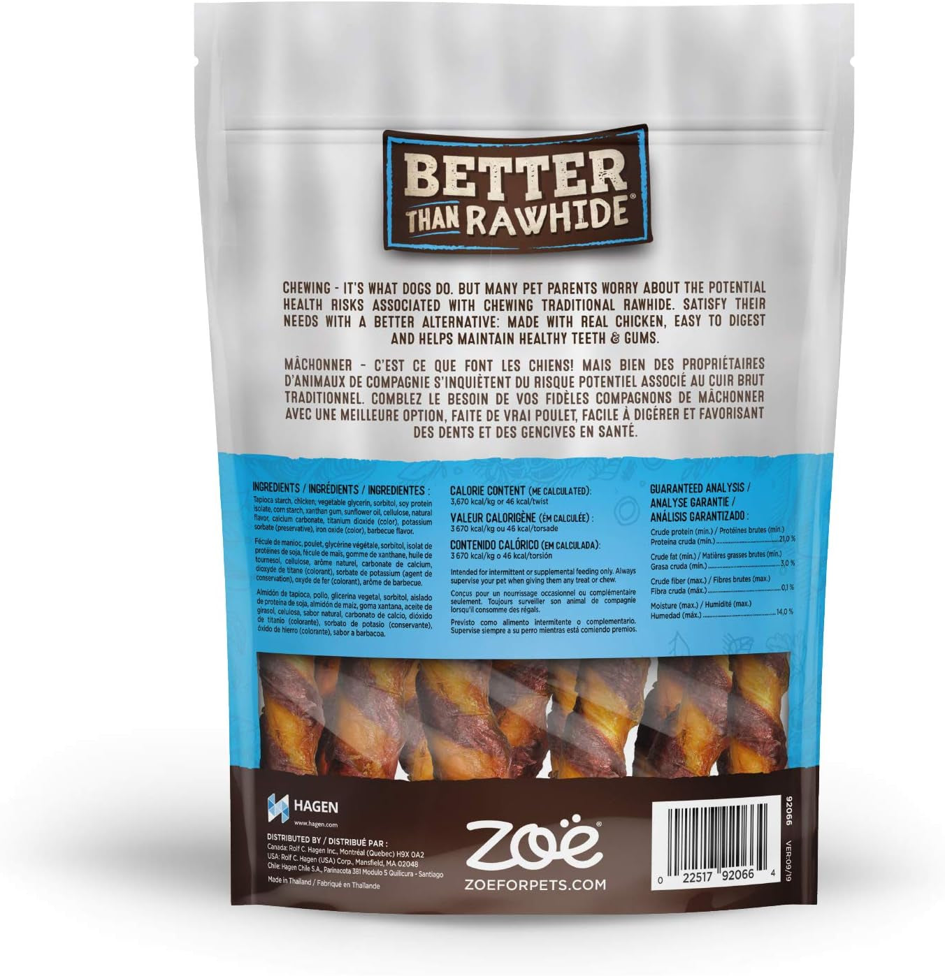 RAWHIDE-FREE BBQ Chicken Flavor Dog Chews, 12 Count (5.2 Oz)
