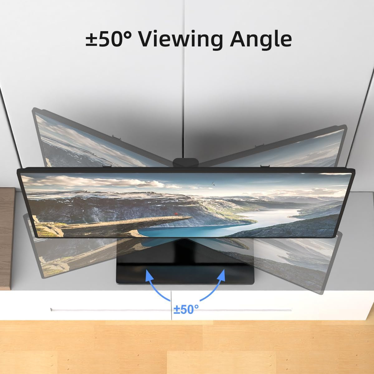 Universal Height Adjustable Swivel TV Stand for 26-55 Inch TV Screens, Glass Base, Supports Up to 99 lbs, Max VESA 400x400 mm