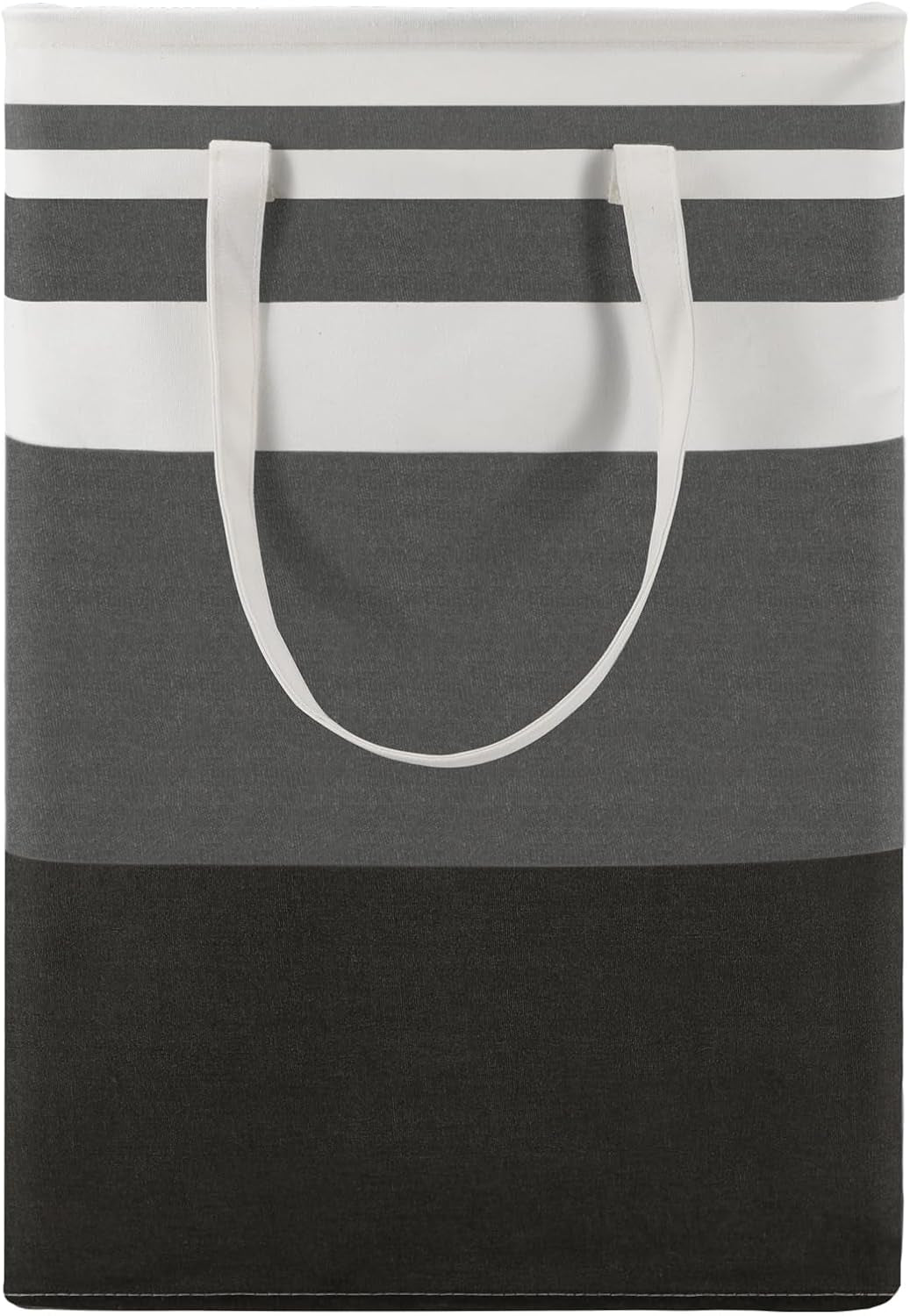 80L 3-Pack Freestanding Laundry Basket with Extended Handle, Collapsible Large Cotton Clothes Hamper Storage Basket, Gradient Grey