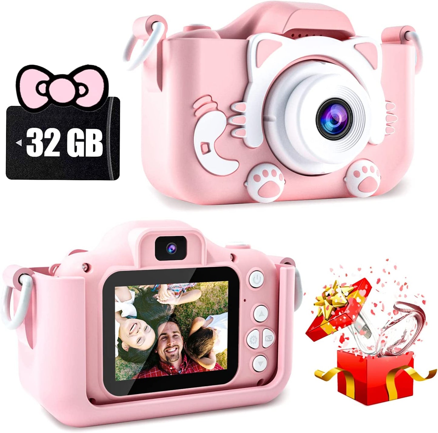 Children's Digital Camera with Video Functionality for Ages 3-12, Includes 32GB TF Card - Ideal Gift for Birthdays and Holidays
