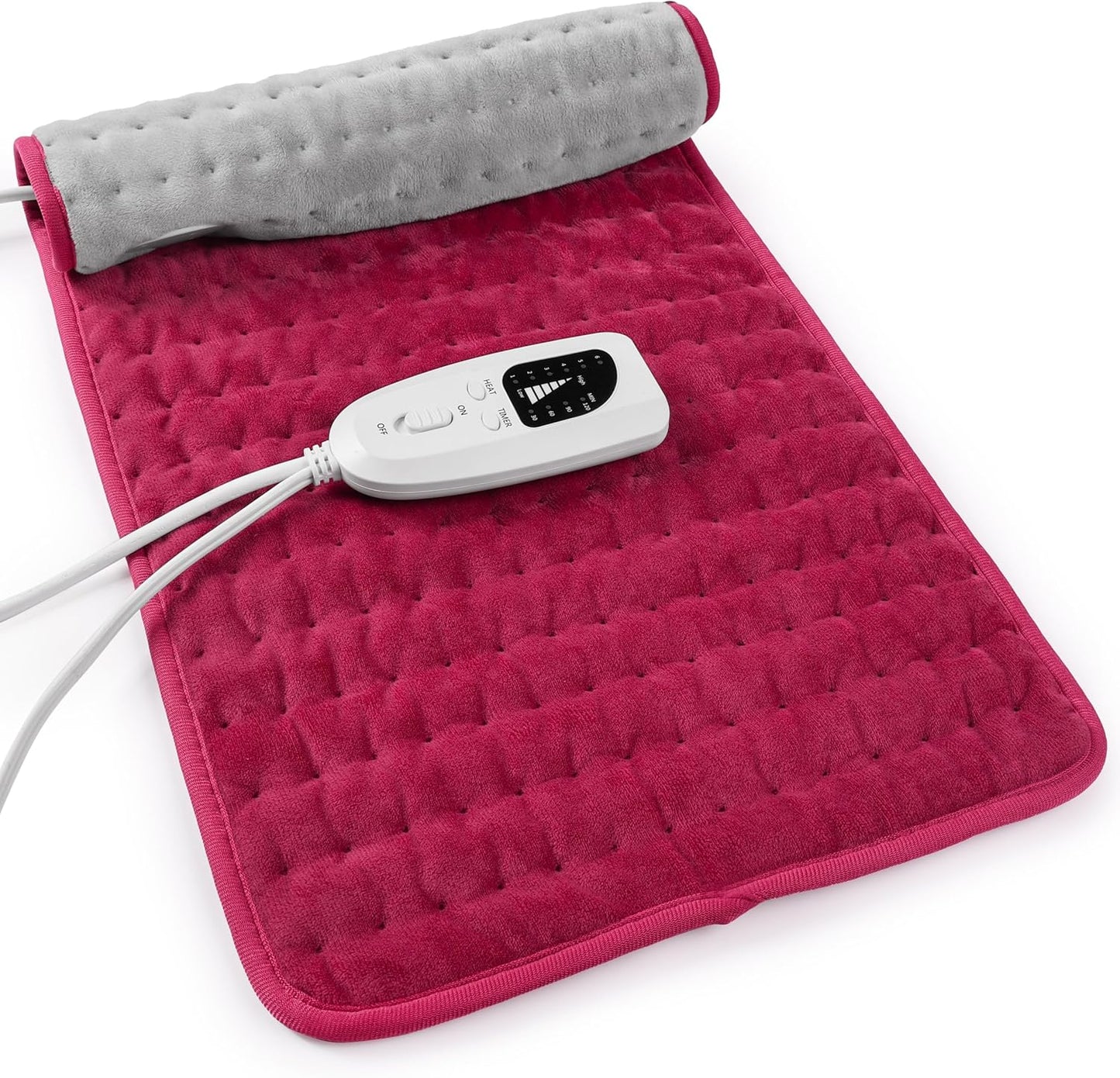 Electric Heating Pad with Moist and Dry Heat Options, Adjustable Temperature and Timer Settings