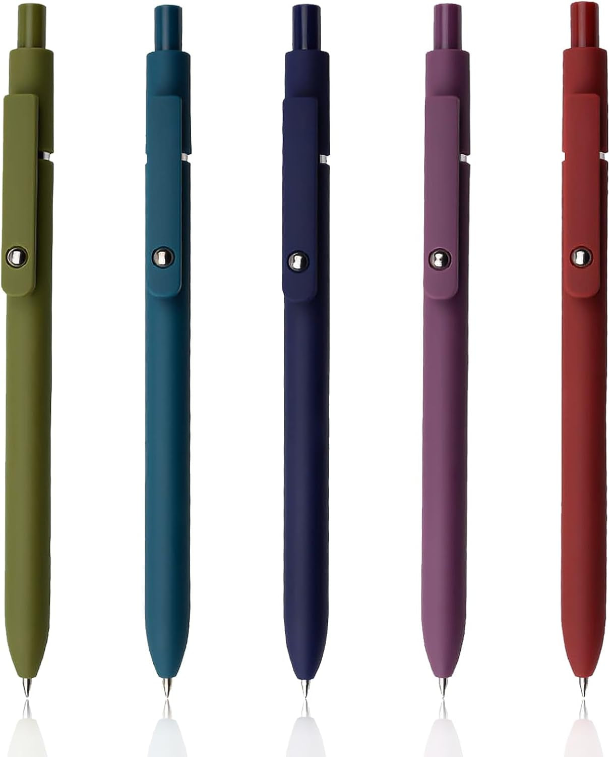 High-End 0.5mm Japanese Black Ink Gel Pens - Set of 5 Fine Point Retractable Writing Instruments for Journaling and Note Taking
