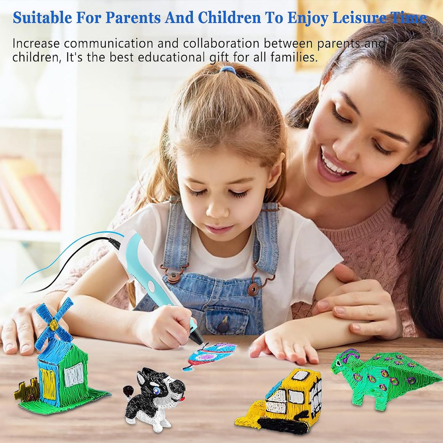3D Printing Pen for Kids and Adults with Stencil Book and 12 Colors of PLA Filament Refills
