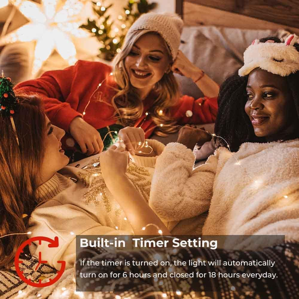 33Ft 100LED Warm White Indoor USB-Powered Fairy Lights for Bedroom Decor, Ideal for Weddings and Holiday Celebrations