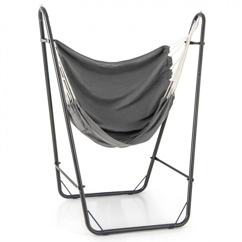 Heavy-Duty Metal Frame Hammock Chair with Convenient Side Pocket
