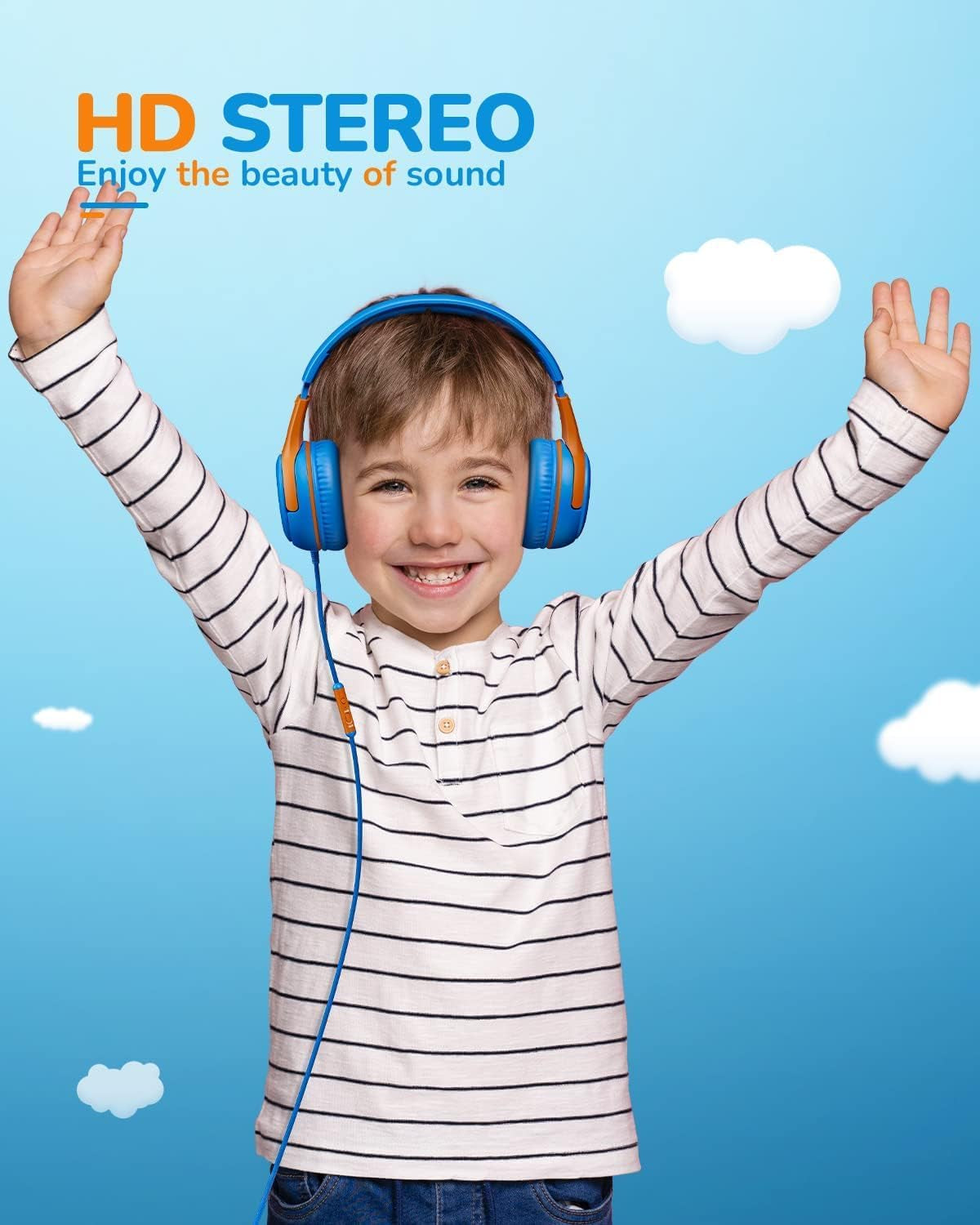 Kids Headphones with Cord - Comfortable and Durable Design for School and Work, Perfect Gift for Children
