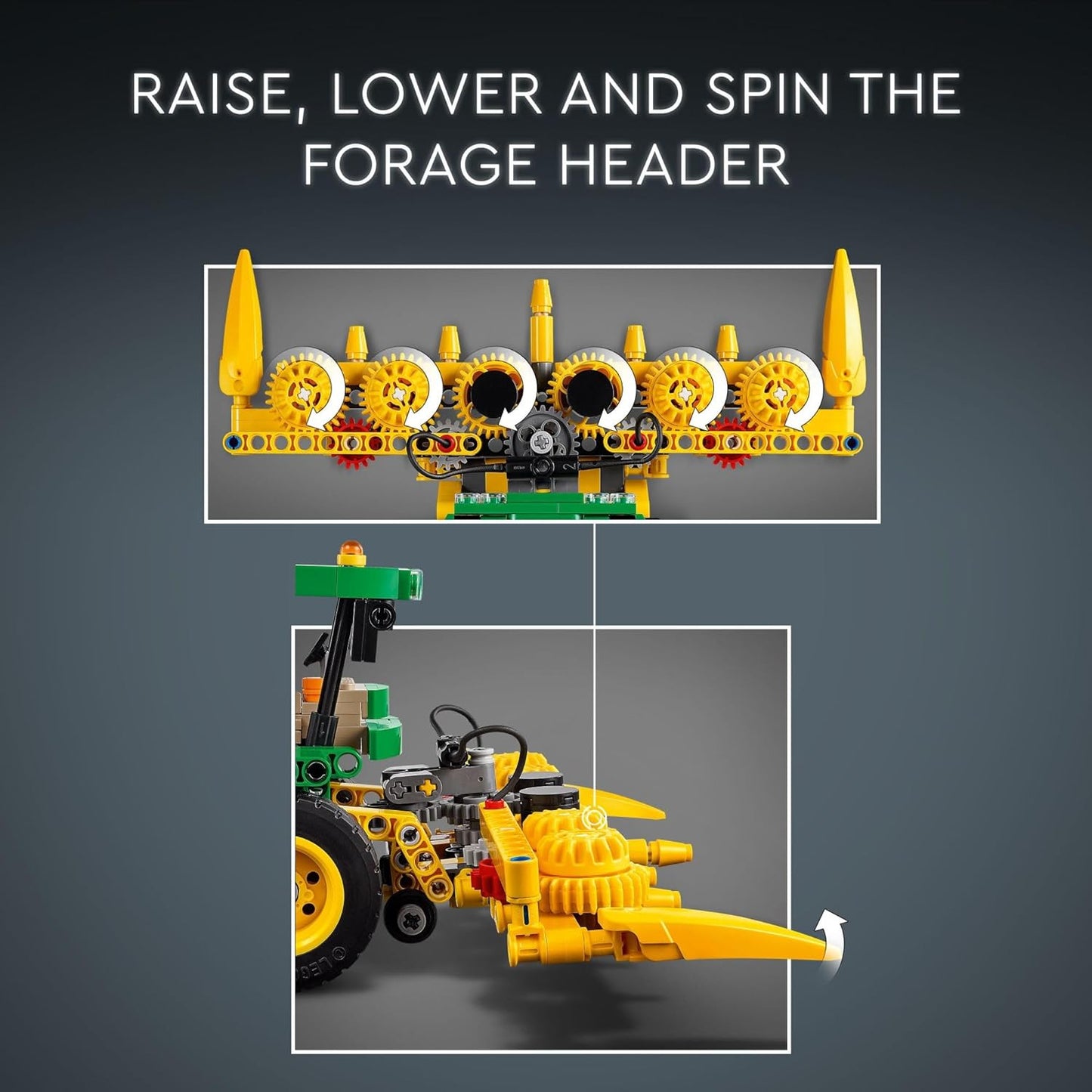 Technic John Deere 9700 Forage Harvester Tractor Toy, Buildable Farm Toy for Imaginative Play, Kids Truck Gift for Boys and Girls Ages 9 and up Who Love Farming Vehicles, 42168