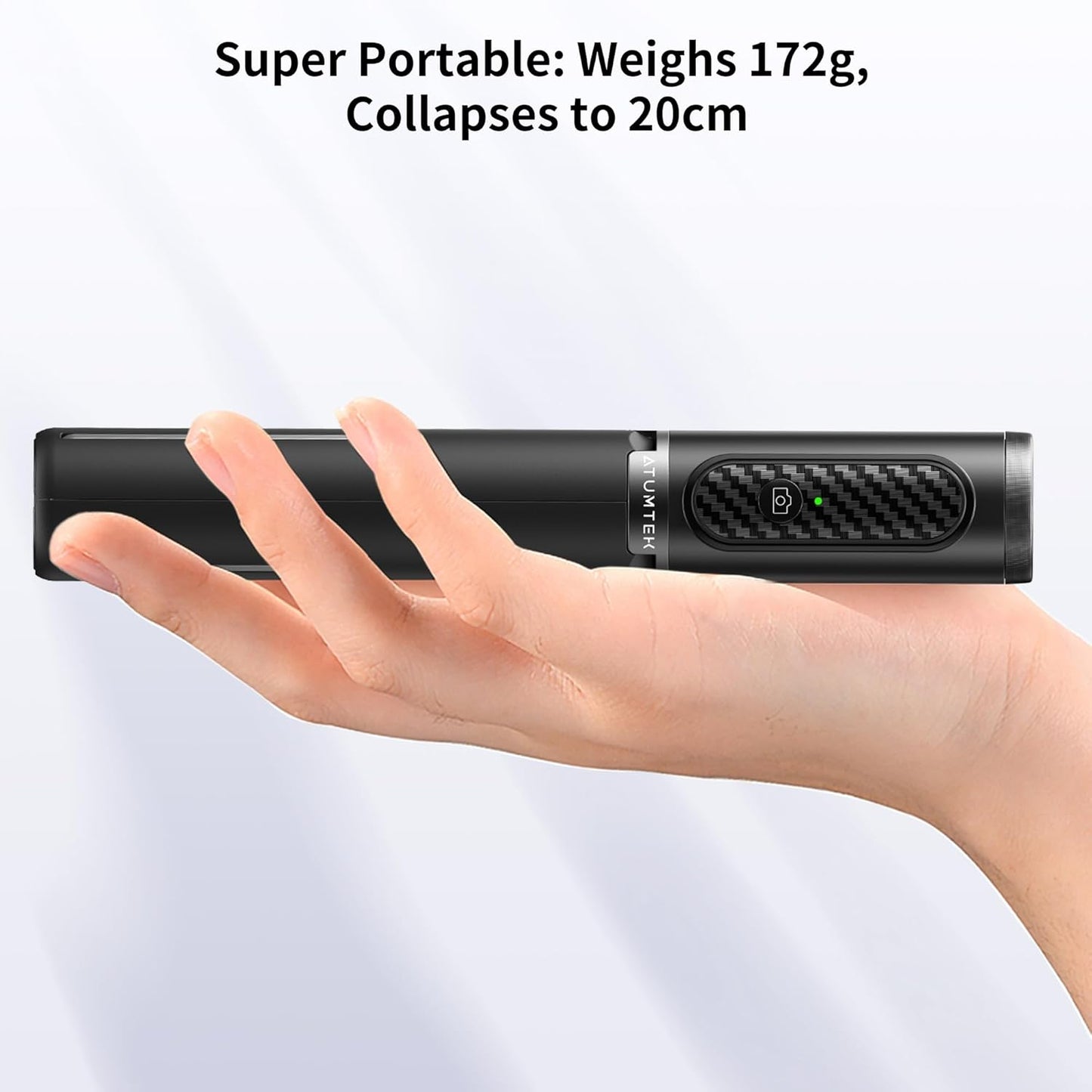 Extendable 3-in-1 Aluminum Bluetooth Selfie Stick Tripod with Wireless Remote for iPhone and Samsung Smartphones - Black