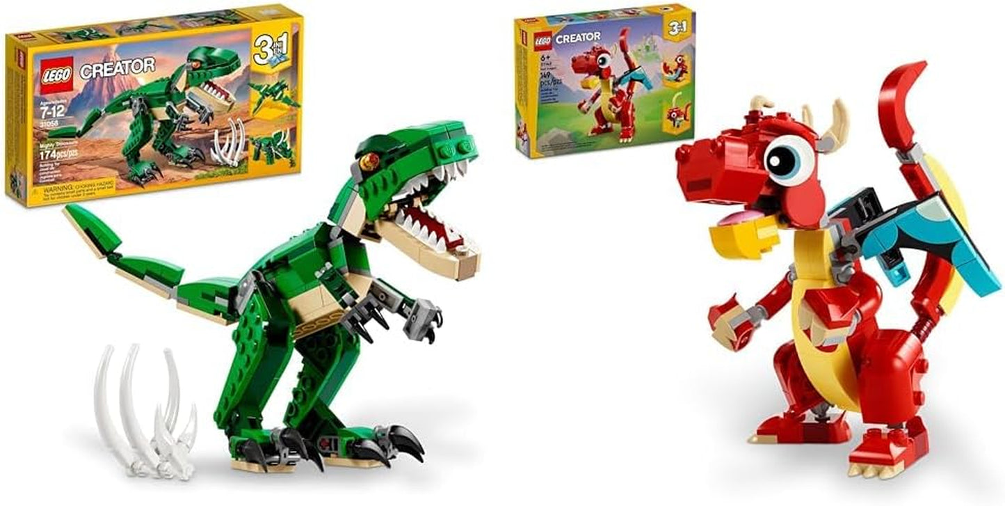 3-in-1 Transforming Dinosaur Toy Set: T. Rex, Triceratops, and Pterodactyl Figures - Ideal Gift for Children Aged 7-12, Model 31058