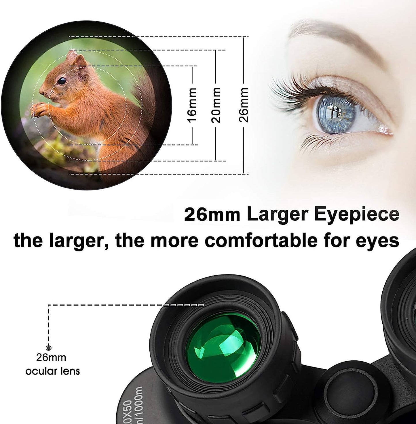 20X50 High Power Military-Grade Binoculars - Compact HD Waterproof Telescope for Adults - Bak4 Prism FMC Lens with Case and Strap