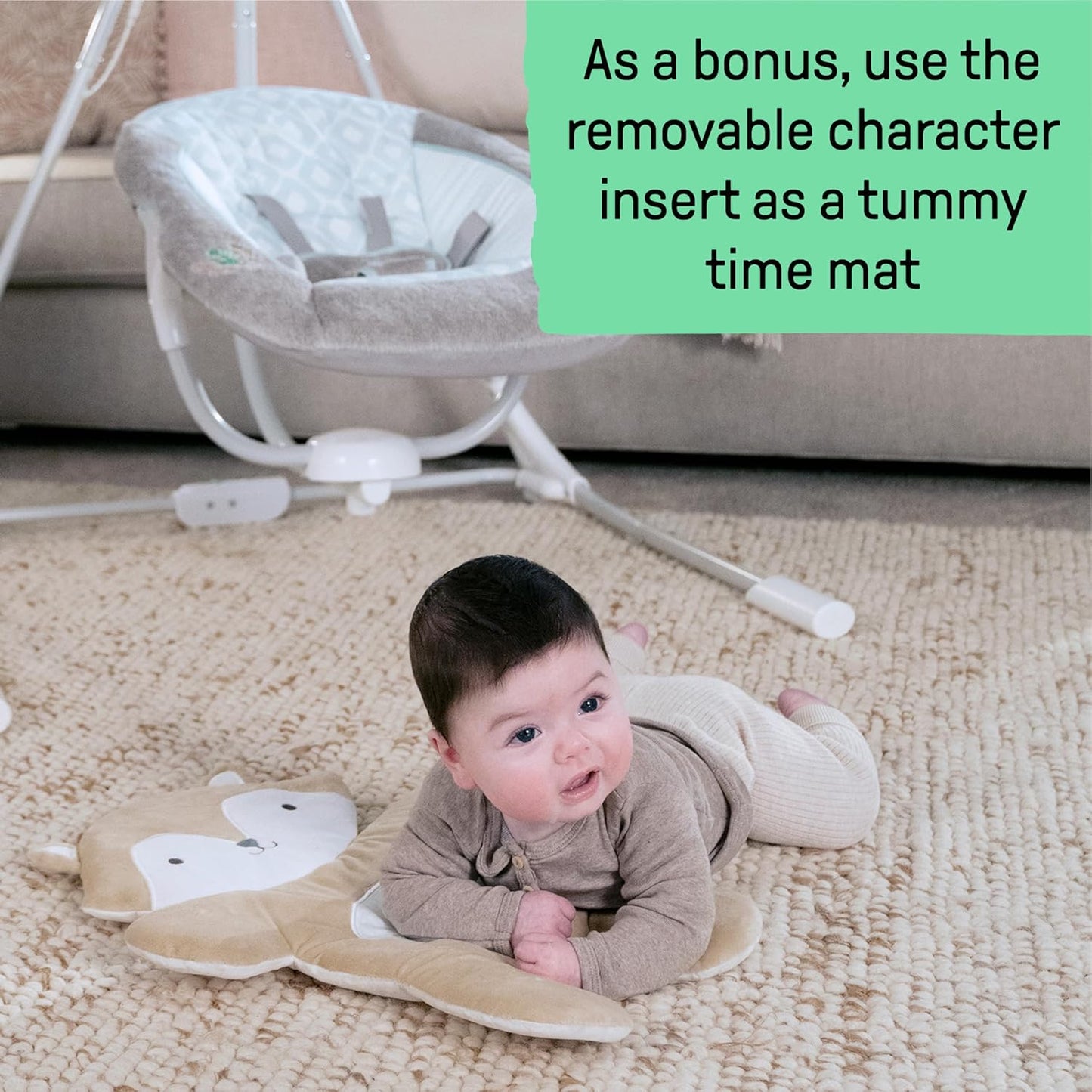 5-Speed Baby Swing - Swivel Seat, 5-Point Safety Harness, Nature Sounds, Ambient Lights