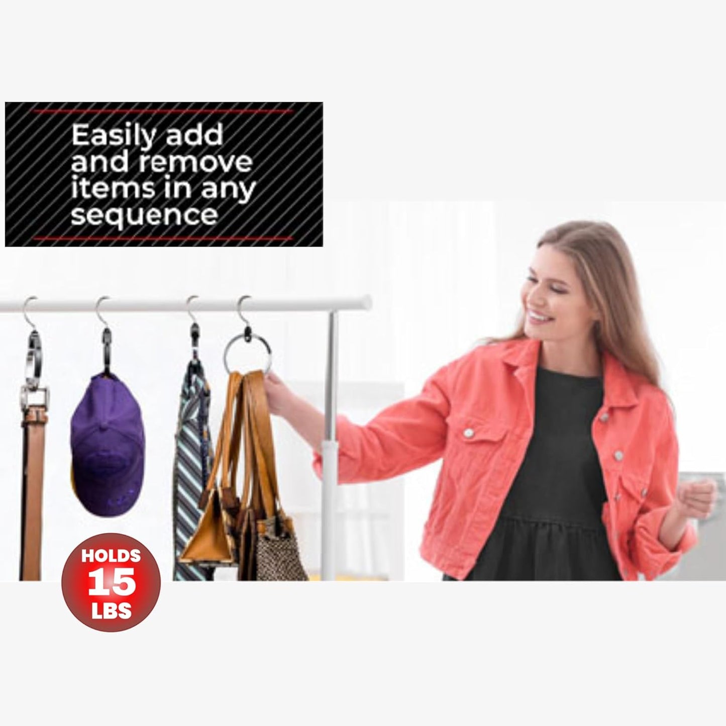 Multipurpose Closet Hanger Organizer - Efficient Space Saver for Belts, Hats, Ties, Scarves, Purses, and More