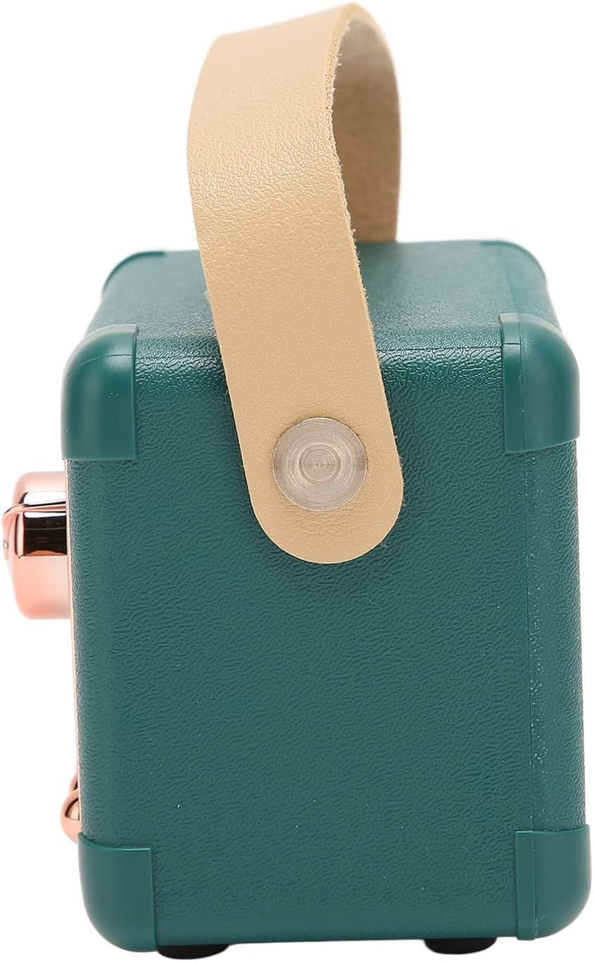 Mini Bluetooth Speaker Vintage Speaker - 50Hz to 18Khz Hifi Stereo Retro Bluetooth Speaker with Long Battery Life (Green)