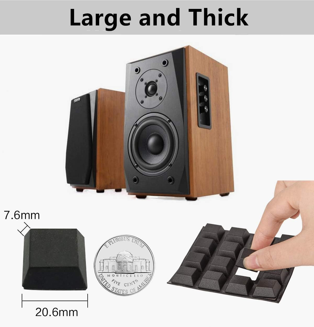 Adhesive Rubber Feet for Electronics - 16 Pack Black Self-Adhesive Bumpers