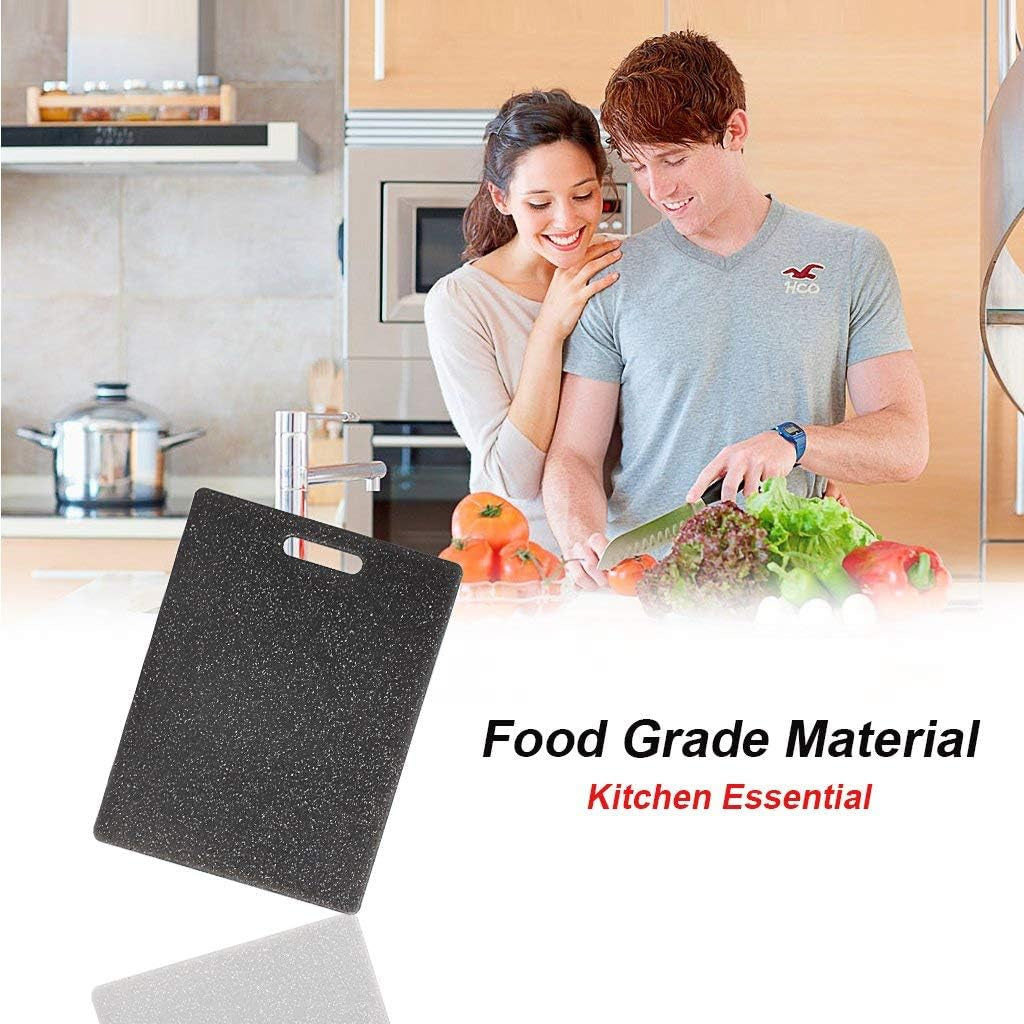 3-Piece Plastic Cutting Board Set with Unique Marble Design - Dishwasher Safe for Meat, Vegetables, and Fruits