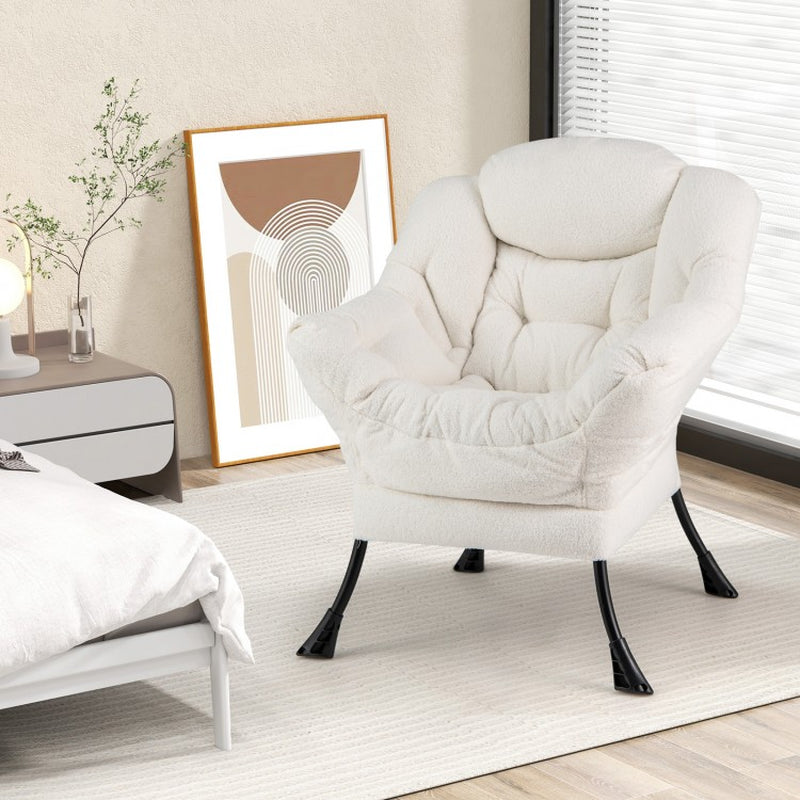 Sherpa Upholstered Accent Chair with Comfort Headrest