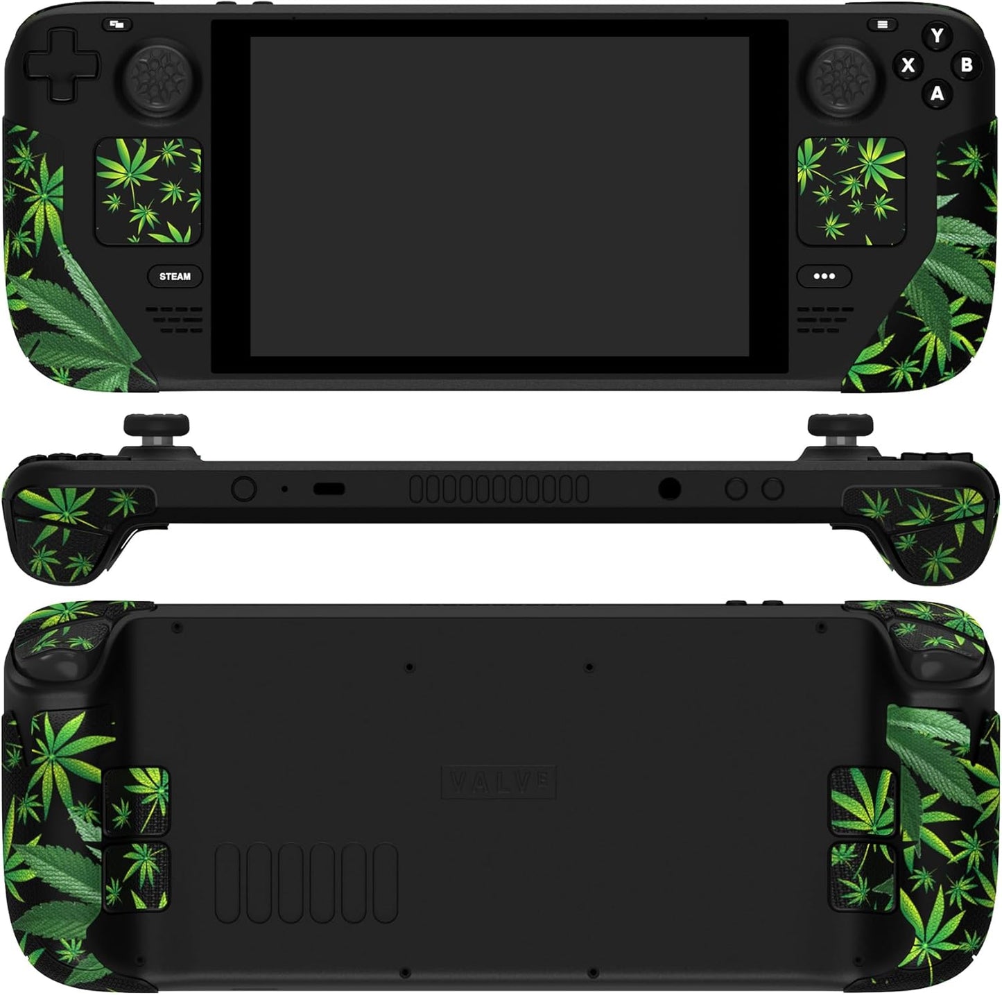 Textured Soft Rubber Handle Grips for Steam Deck LCD & OLED - Honeycomb Black Trackpad Skin Enhancement