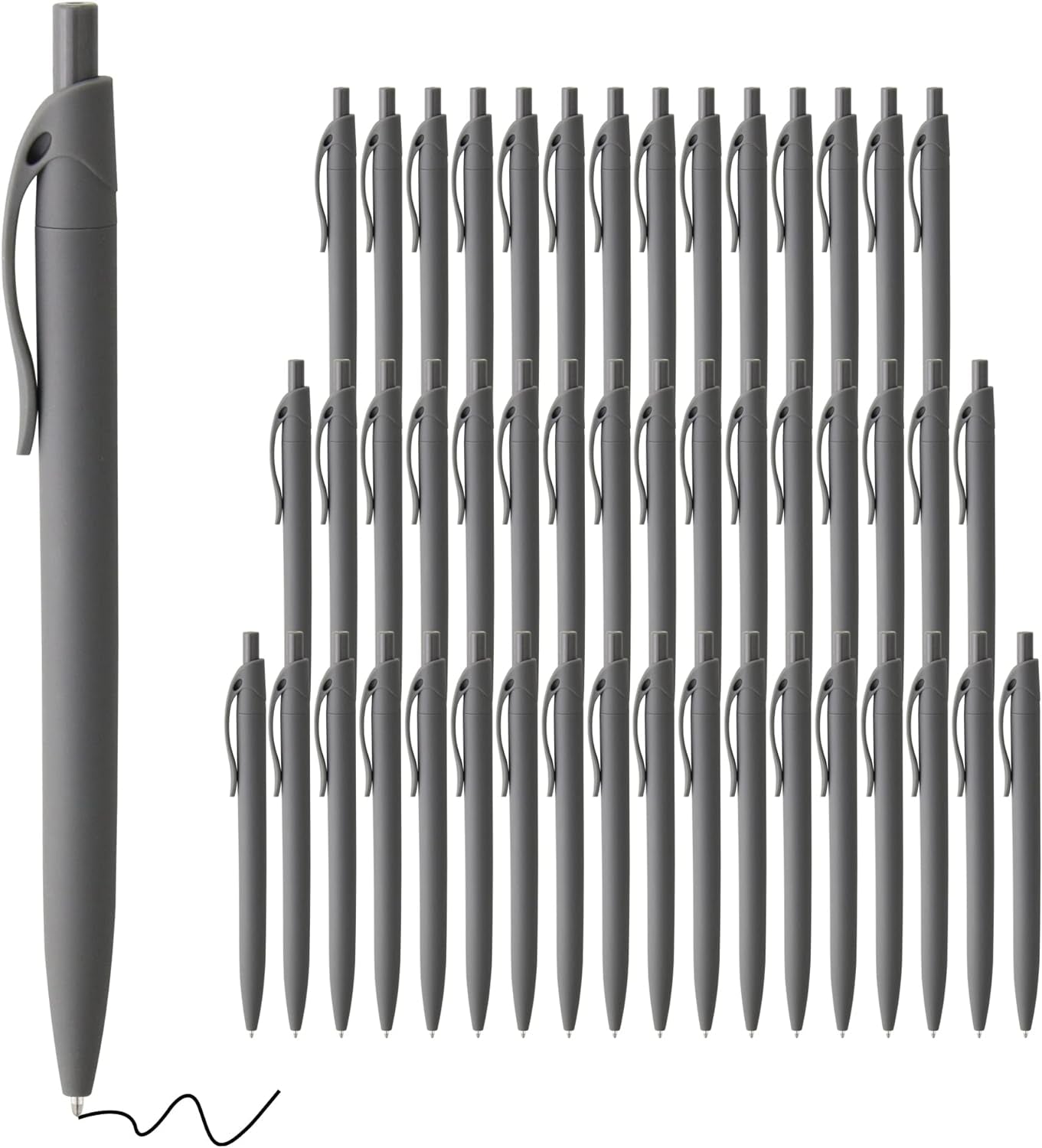 Pens Bulk, 50 Pack No Bleed Black Click Pens, Wholesale Retractable Ballpoint Pens, Pens Medium Point, Smooth Ink Pens, 1.0MM Black Ink