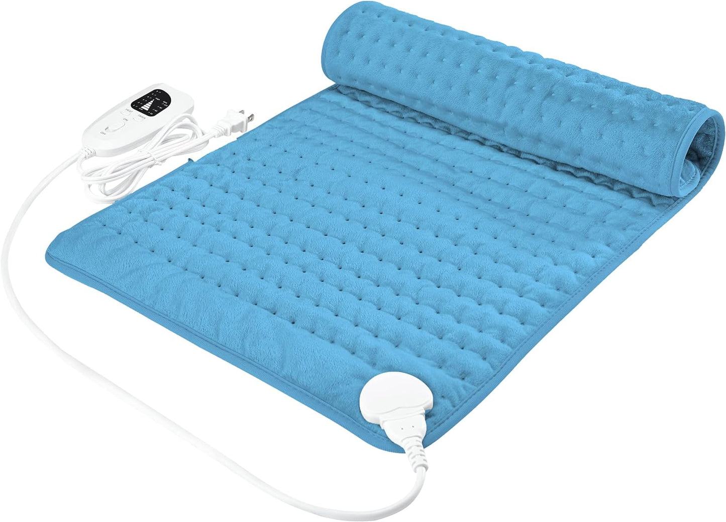 Electric Heating Pad with Moist and Dry Heat Options, Adjustable Temperature and Timer Settings