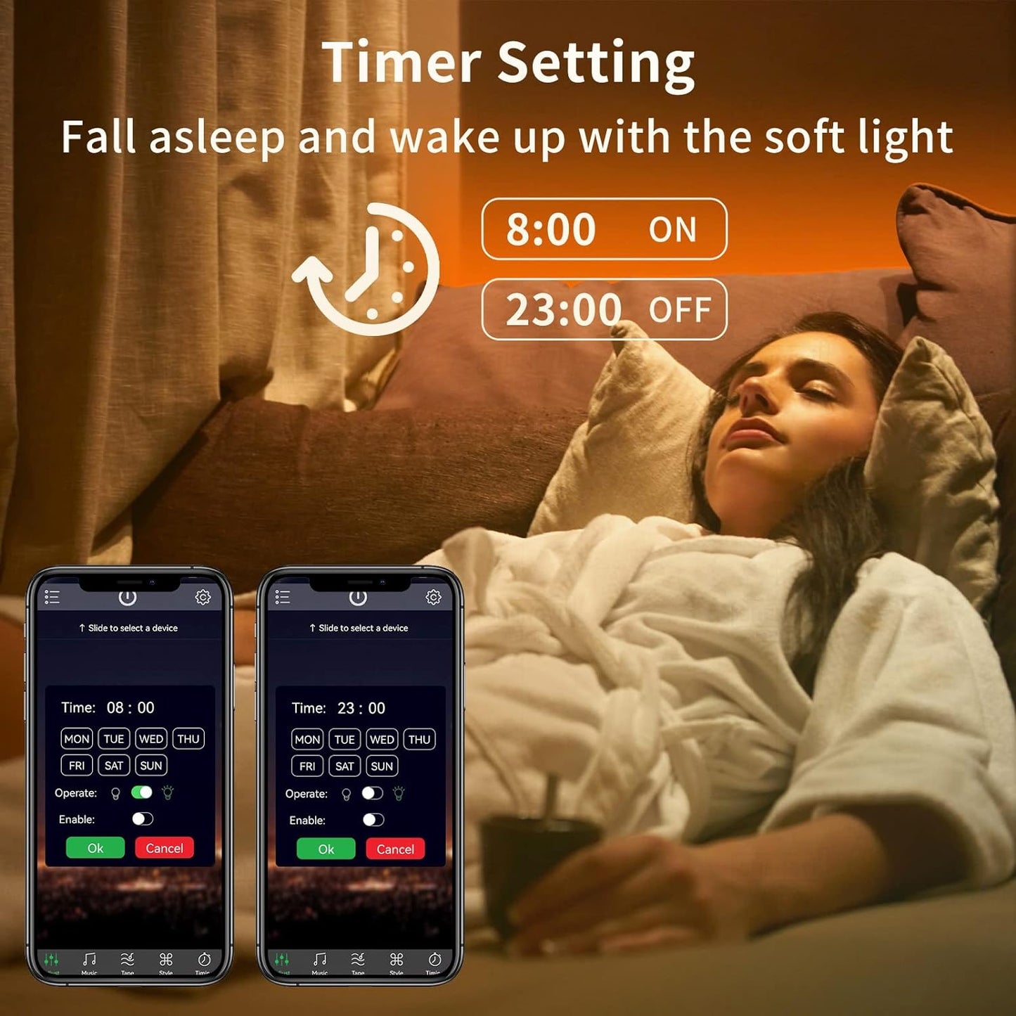 100FT Smart RGB LED Strip Lights with Music Sync, App and Remote Control - 30M Decorative Lighting for Bedroom and Party Spaces