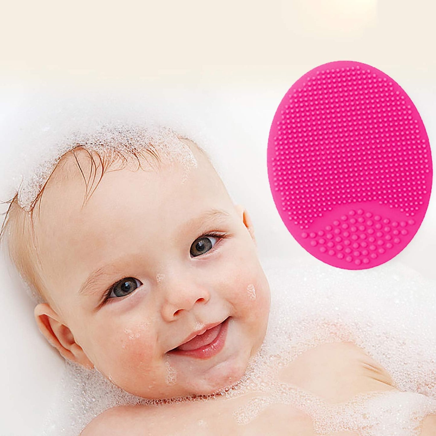 Silicone Facial Cleansing Brush - Soft Exfoliating Scrubber for All Skin Types (Blue & Red)
