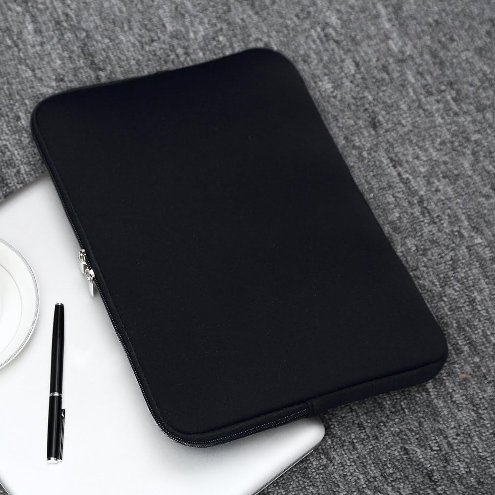 14-Inch Laptop Sleeve Case with Soft Fluffy Lining - Compatible with 14" Notebooks, Chromebooks, and Laptops (Black)