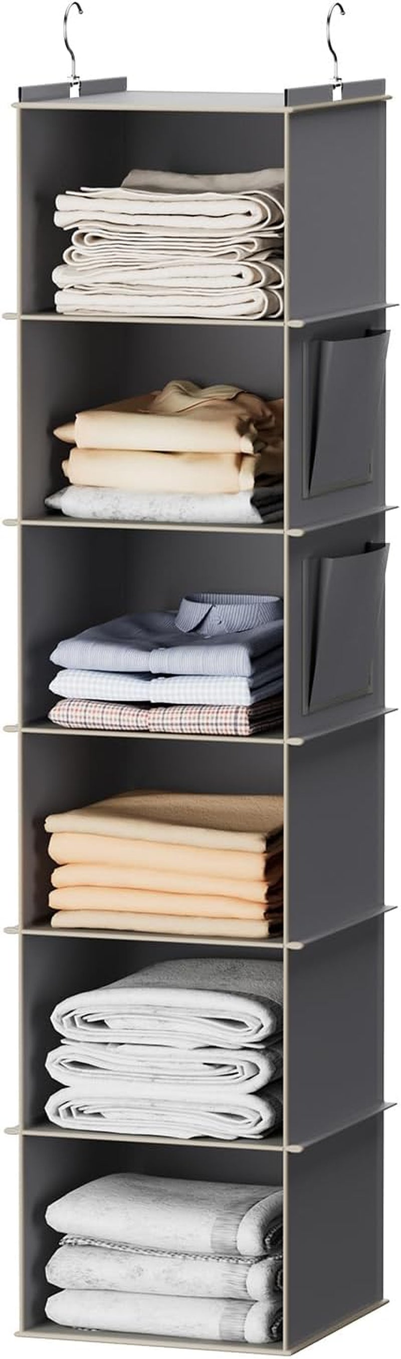 6-Shelf Grey Hanging Closet Organizer and Storage System
