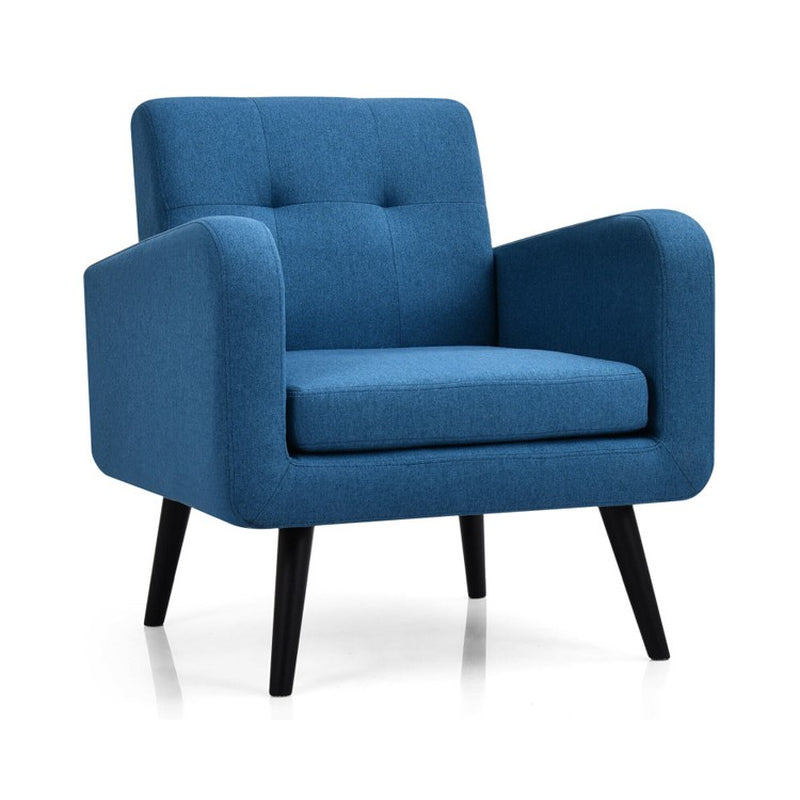 Contemporary Upholstered Accent Chair with Rubberwood Legs