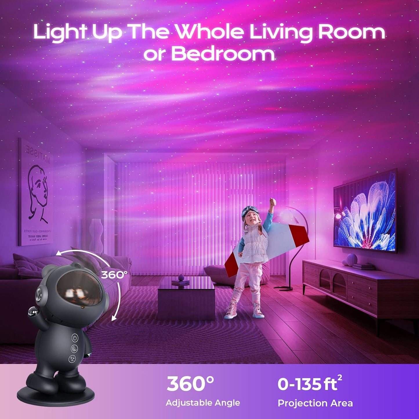 Galaxy Projector: Aesthetic Star and Aurora Ceiling Light for Bedroom and Living Spaces