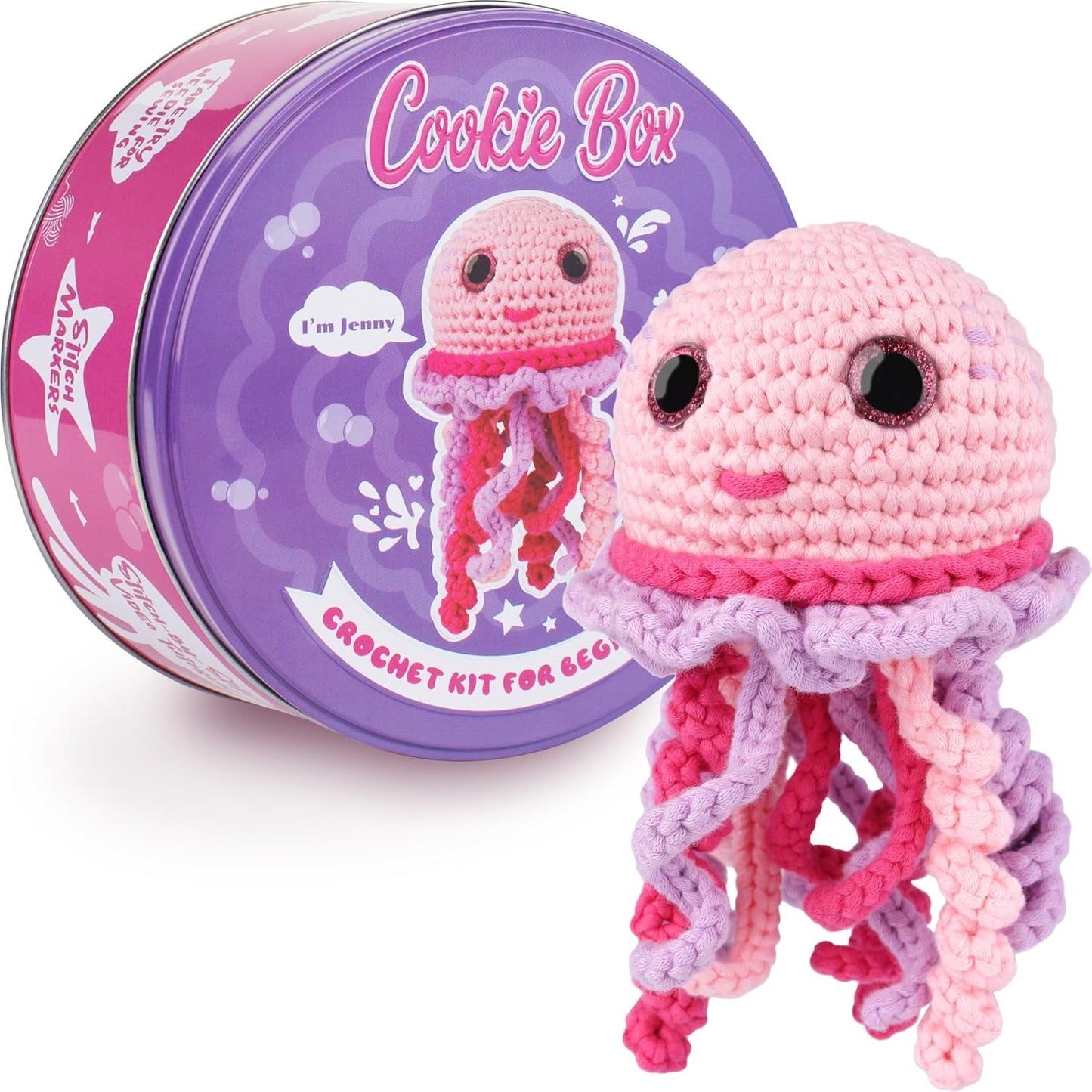 Crochet Kit for Beginners - Learn to Crochet Amigurumi Stuffed Animals - Gift - for Kids (14+) and Adults - Beginner-Friendly Yarn - Stitch-By-Stitch Video Tutorial - Turtle Hugo
