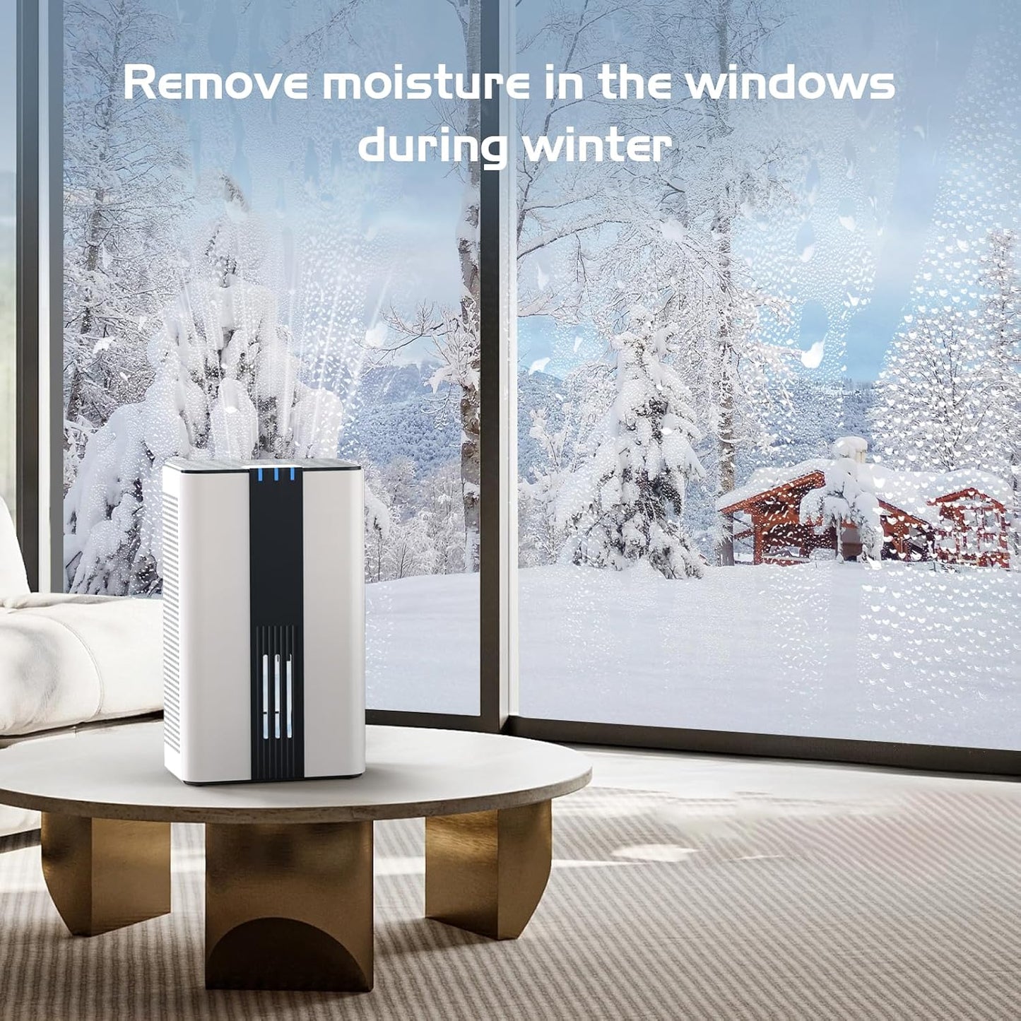 Home Dehumidifier for Spaces up to 850 Sq. Ft, 85 OZ Water Tank, Dual Operating Modes with Auto Shut Off, 7-Color LED Light