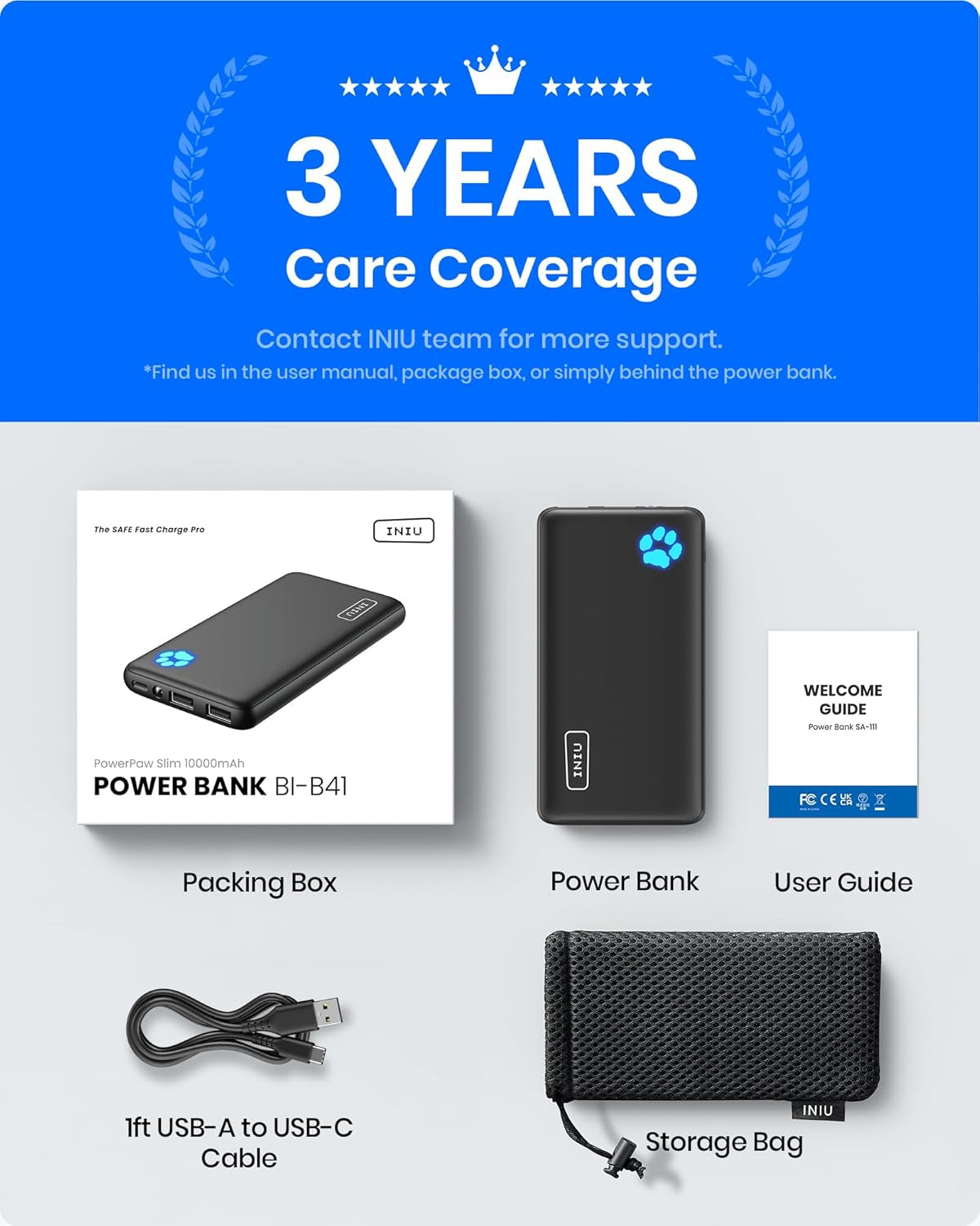 Power Bank, USB C, Slimmest 10000Mah Portable Charger, Triple 3A High-Speed Charge External Battery, Flashlight Phone Charger - Iphone 16 15 14 13 12 Samsung S22 S21 Google LG Ipad
