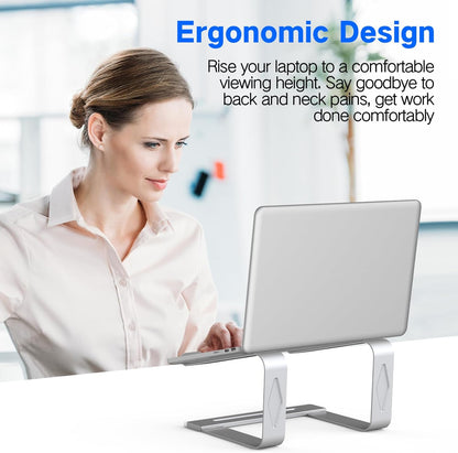 Metal Laptop Stand for Desk - Removable and Ventilated Riser Compatible with 10-15.6” Laptops
