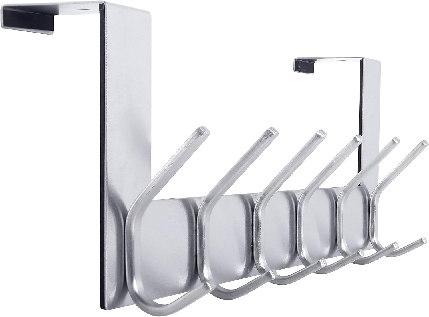 over the Door Hook Door Hanger:Over the Door Towel Rack with 6 Hooks for Hanging Coats,Door Coat Hanger Towel Hanger over Door Coat Rack for Towels,Clothes,Back of Bathroom,Silver