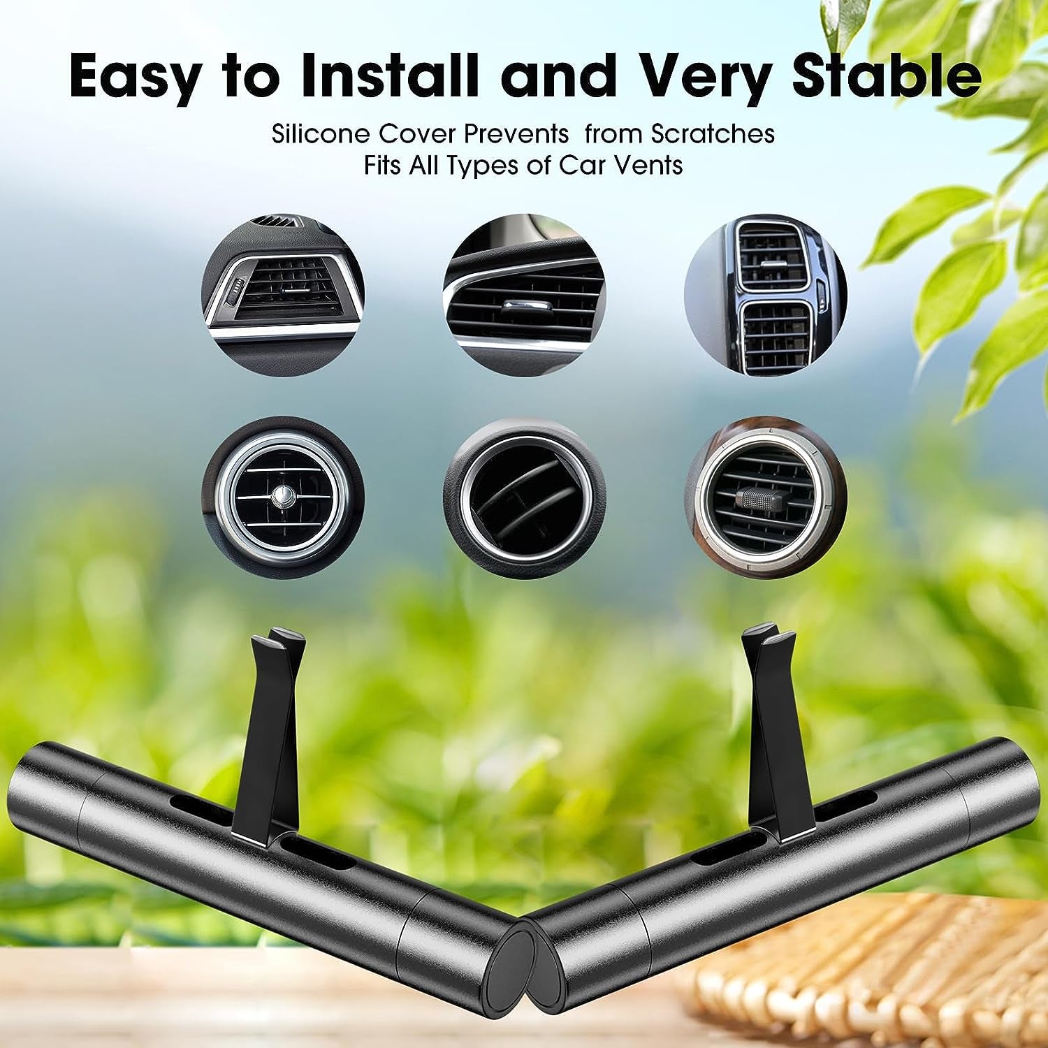 Set of 2 Custom Car Vent Diffusers with Three Personalized Aroma Sticks