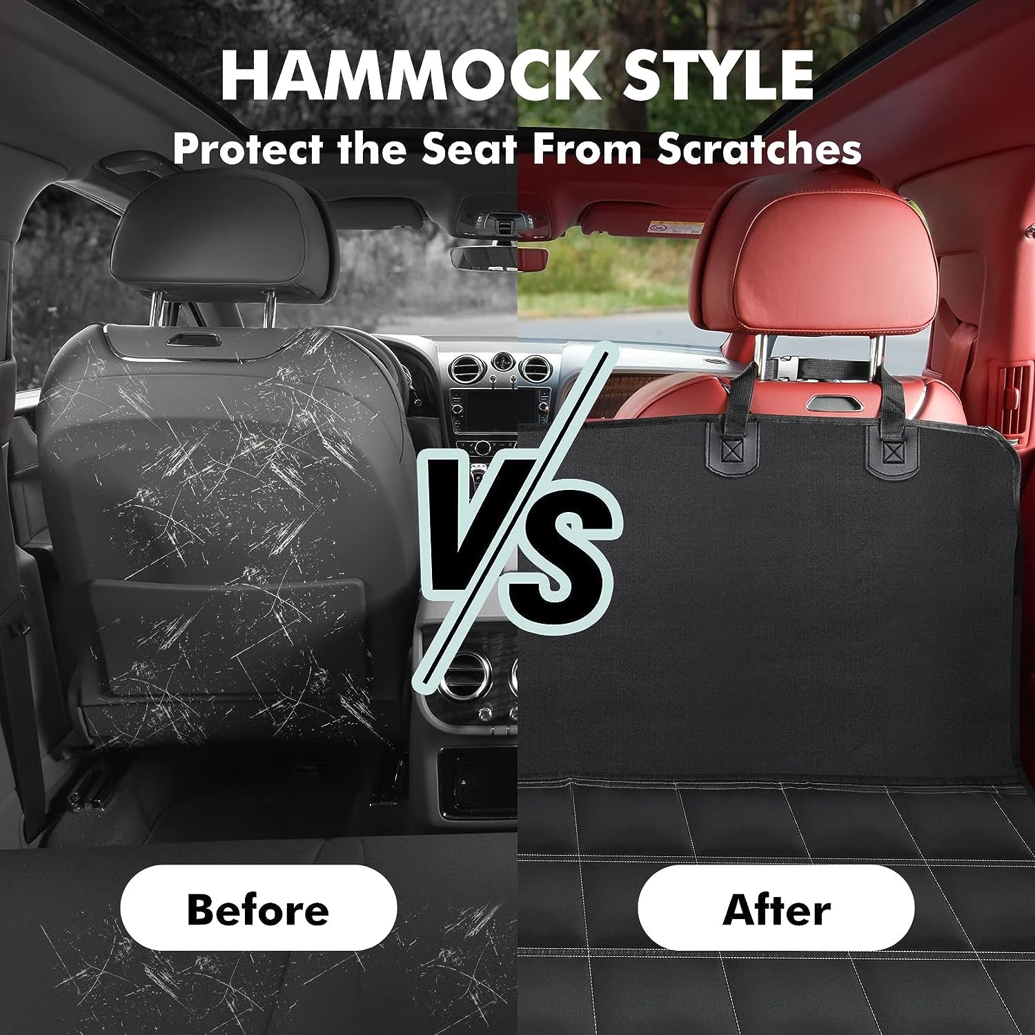 Multifunctional Waterproof Dog Car Seat Cover and Hammock, Scratch-Resistant Nonslip Protector