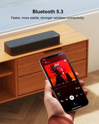 2.1 Channel Sound Bar with Built-In Subwoofer, APP Control, 120W Peak Power, Bluetooth 5.3, Multi-Connection Options, Wall Mountable 