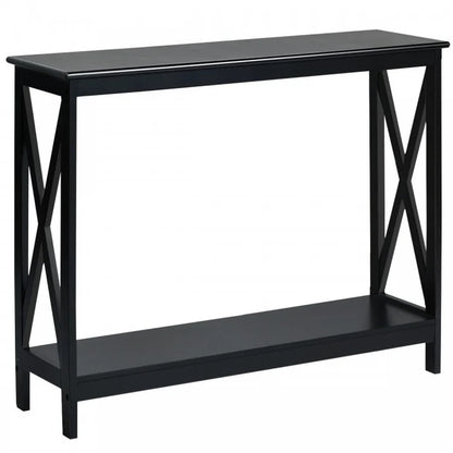 2-Tier X-Design Console Table for Sofa Side Accent