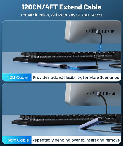 Ultra Slim USB 3.0 Hub with 4 Ports and 4Ft Extended Cable  Laptops, USB Flash Drives, Mobile Hard Drives