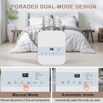 Portable Blanket Warmer with Dual Nozzle and Shoe Dryer Attachment, LCD Touch Control, Ideal for All Seasons and Climate Adaptation
