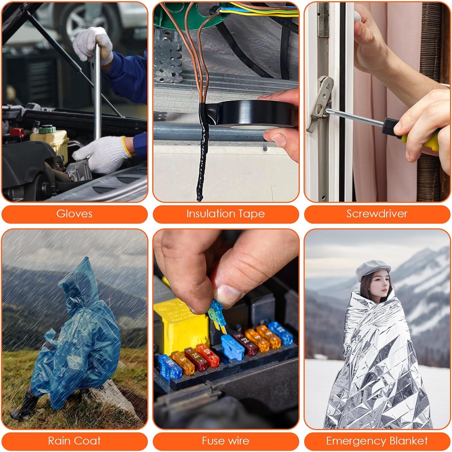 Comprehensive Car Roadside Emergency Kit: Essential Automotive Safety Tools Including Jumper Cables