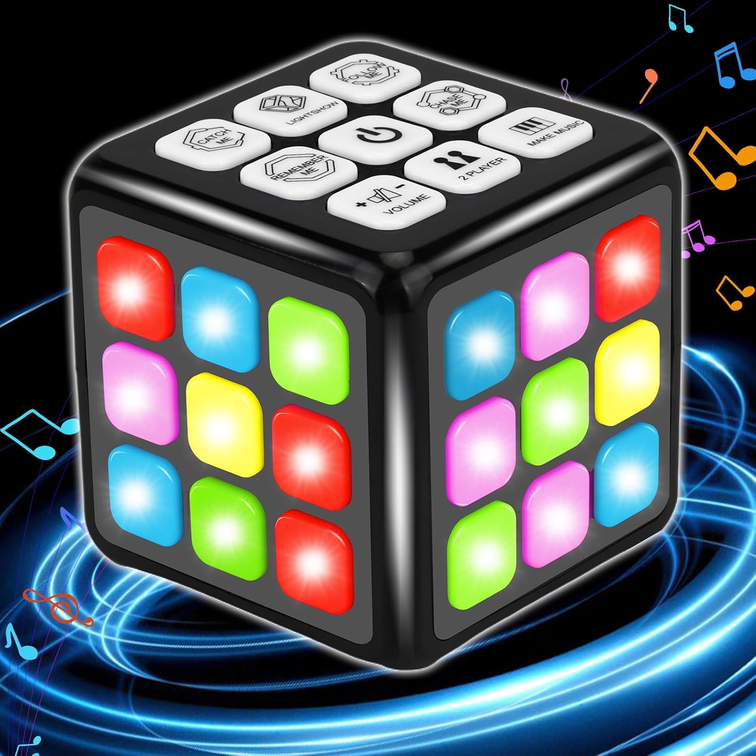 Electronic Memory and Brain Games Cube for Boys Aged 8+: Handheld Toy with Light and Music 