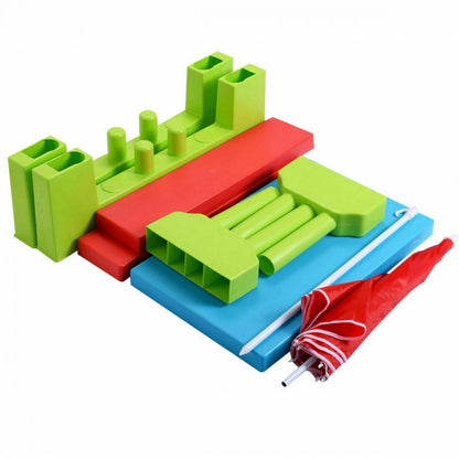 Children's Folding Picnic Table and Bench Set with Umbrella